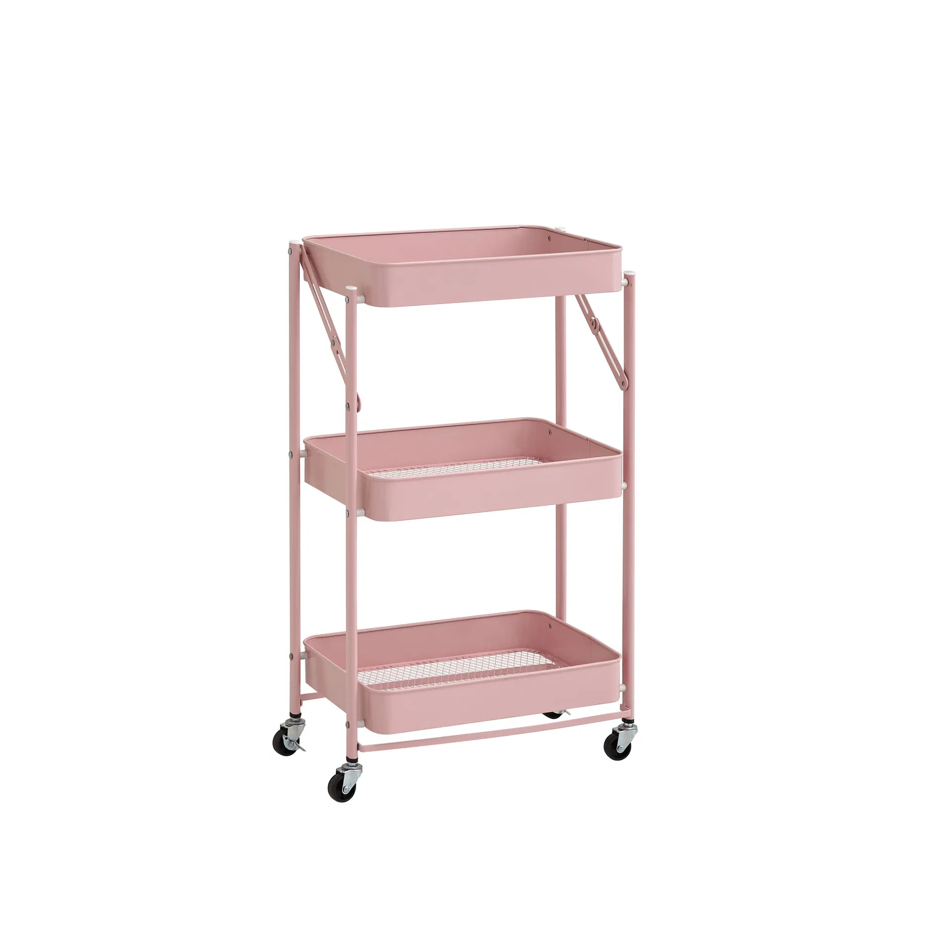 Metal Steel Mobile Cart Rack No Installation Required Storage Rack for Household