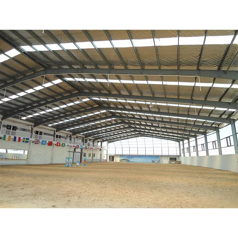 Light Metal Construction Prefab Steel Structure Shed Building Prefabricated Farmhouse Pole Barn Kits Stable Stall Horse Arena