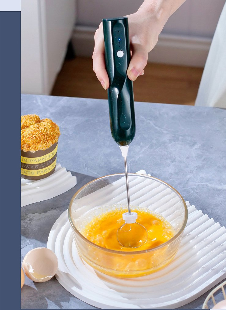 3-Speed Mini USB Electric Coffee Whisk Custom Logo Handheld Automatic Milk Frother Classic Plastic Battery Powered Cappuccino