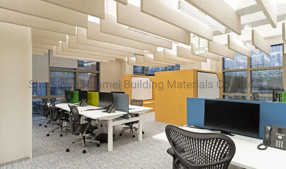 Factory Supply Acoustic Panels Fiber Glass Wool Ceiling Tile Soundproof Baffle Panel
