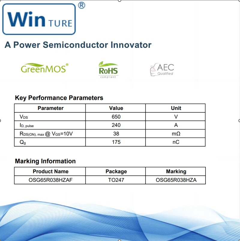 Third Generation Super Si Semiconducto in High Frequency Operations Super Si Oss65r340jf Pdfn8 X 8 Mosfet