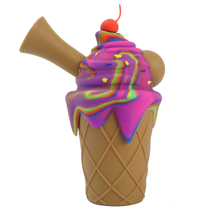 Ice Cream Silicone Hand Pipe Smoking Tobacco Water Oil Burner Hookah Kit