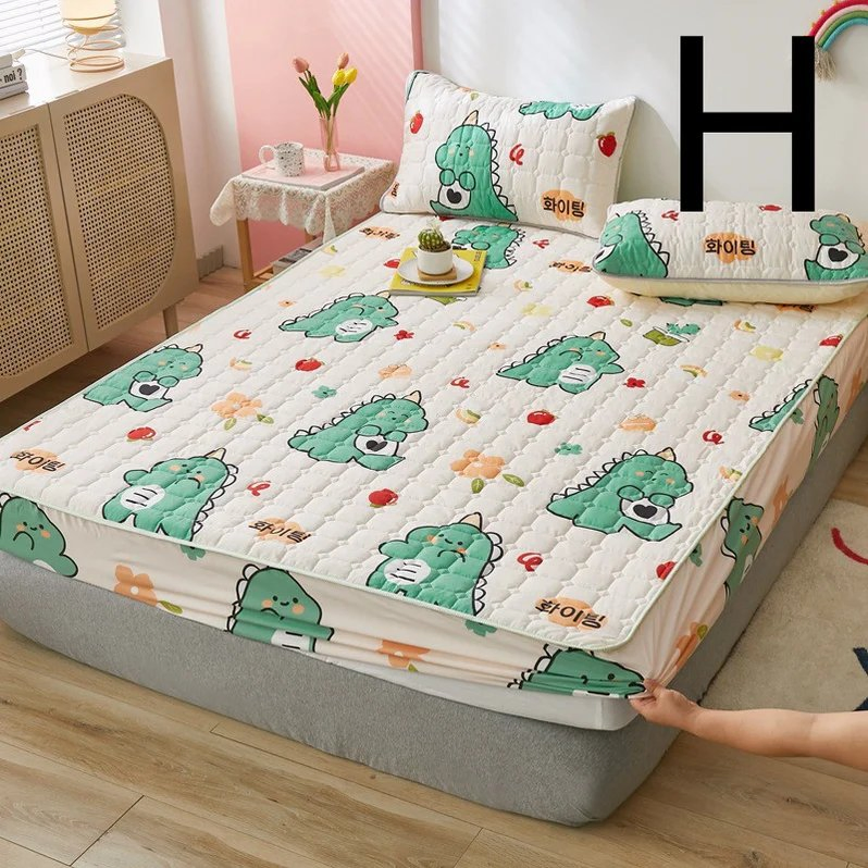 Waterproof Non-Slip Fixed Mattress Protector Fitted Sheet Padded Bed Sheet