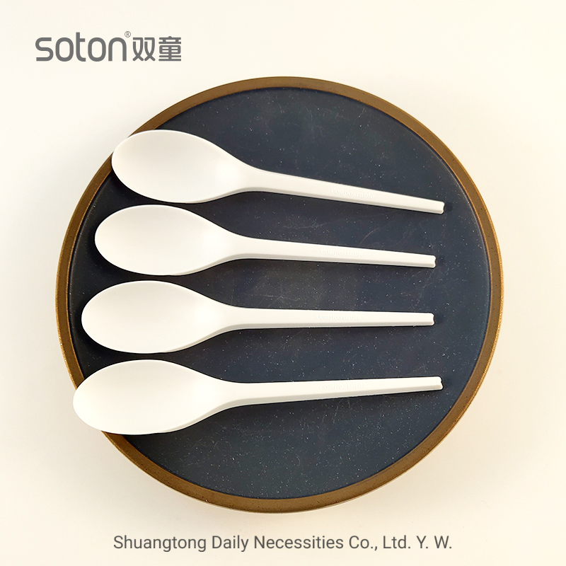 Eco-Friendly 6.5 Inch Cpla Spoon 100% Compostable Cutlery Disposable Spoon