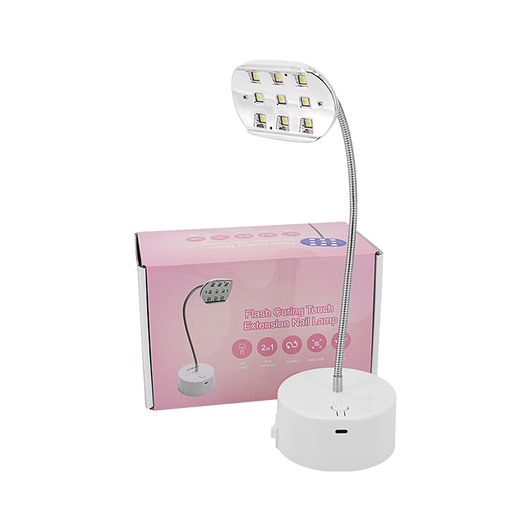 9W USB Rechargeable UV Nail Light Flash Cure Lamp for Gel Nails with 360 Degree Rotation Hose