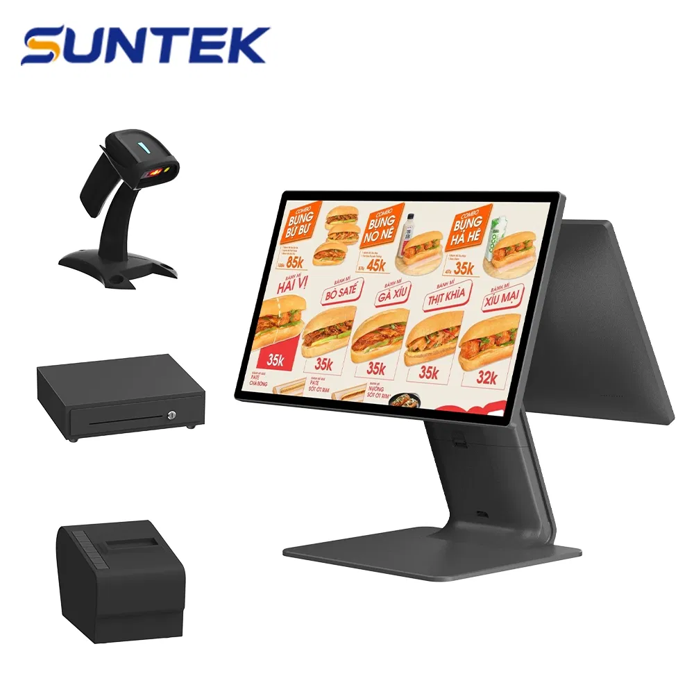 Suntek Durable Waterproof IP65 Touch Screen Electronic POS Terminal Cash Register for Restaurant Point of Sale