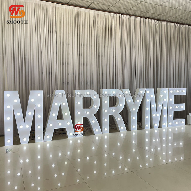 Smooth Custom Marry Me Letter Light Sign Wedding Proposal Party Backdrop Letter Light