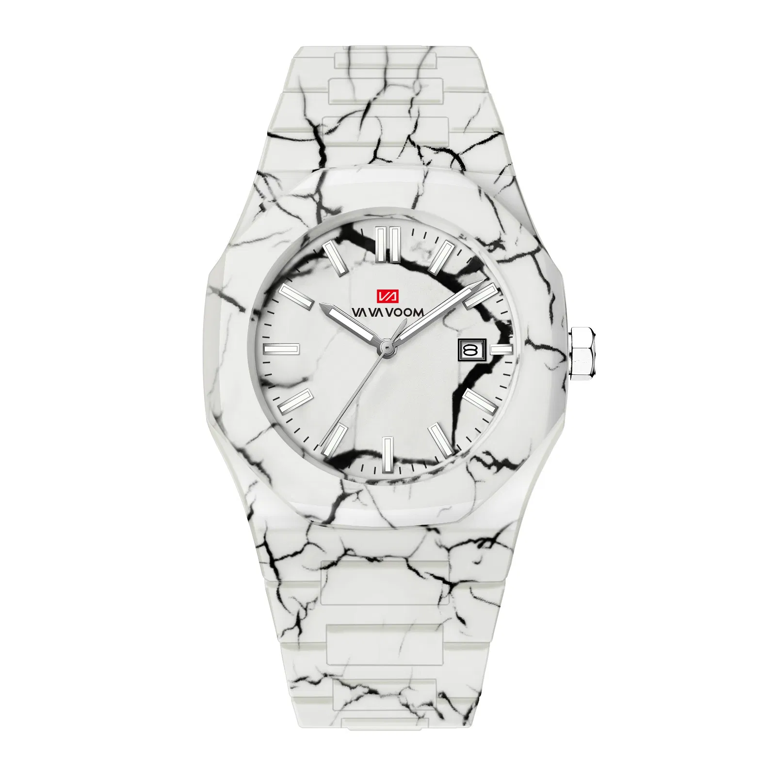 New Arrival Quartz Watch Men's Waterproof Wristwatch Marble Pattern Calendar Business Watches
