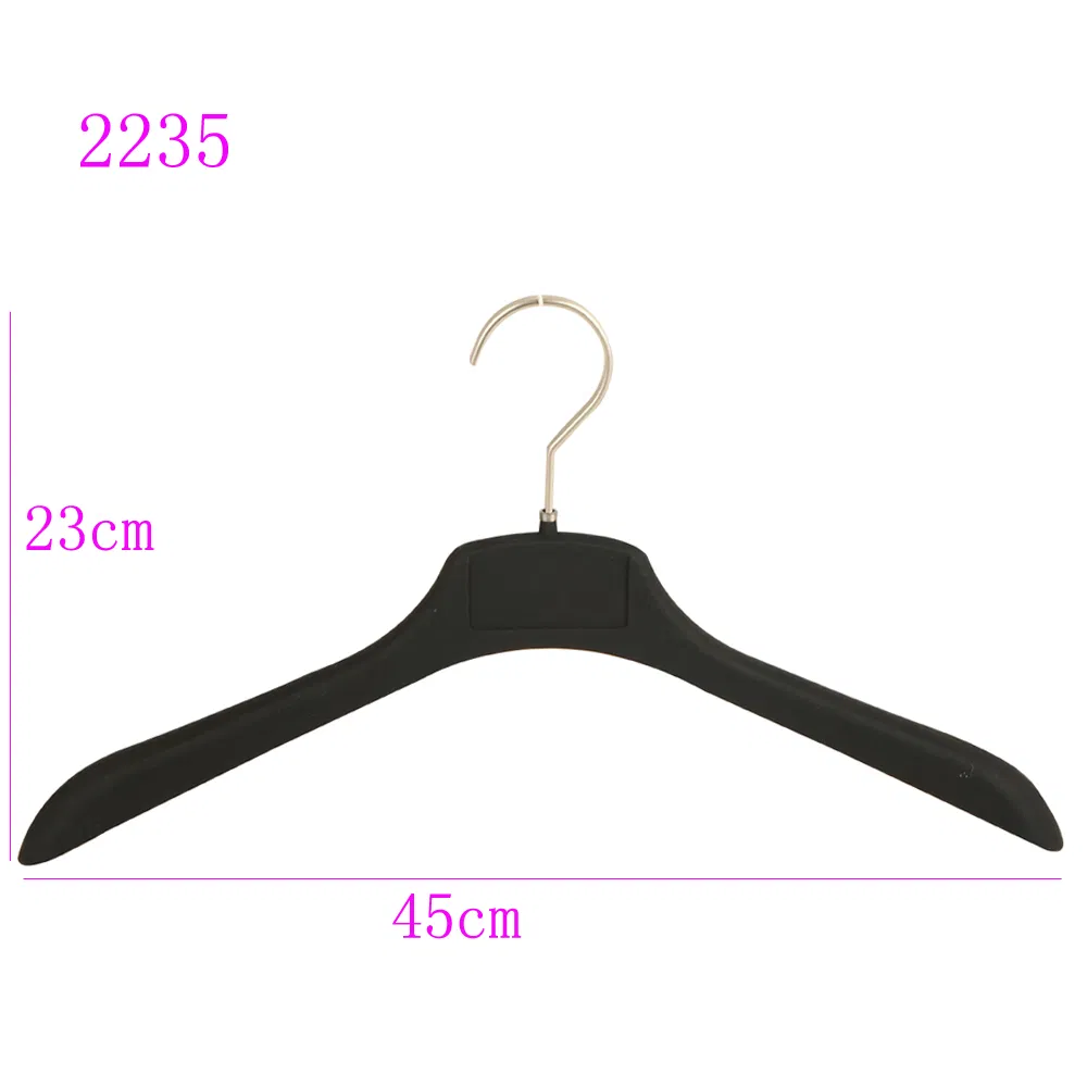 Custom Men's Non-Slip Black Matte Surface Hot Plastic Hanger