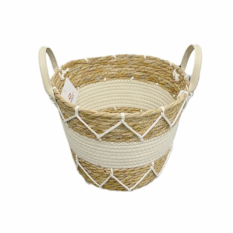 Versatile White Fabric Storage Basket Minimalist Cotton Rope Storage Basket for Home Organization