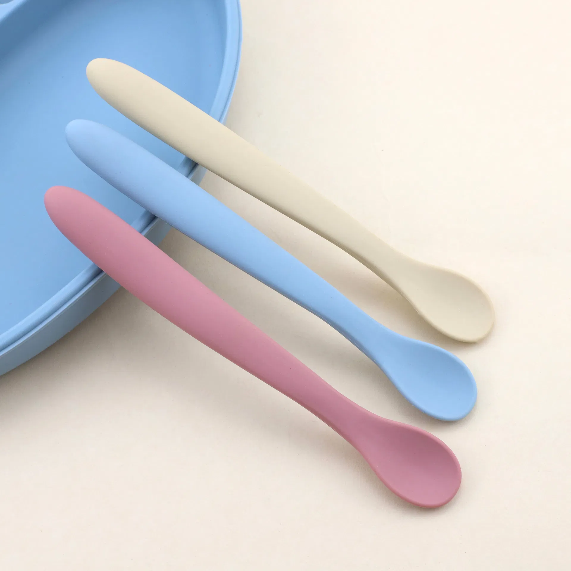 Customized Silicone Feeding Spoon for Baby Food Grade Silicone BPA Free for Complementary Food Certified Infant Silicone Spoon