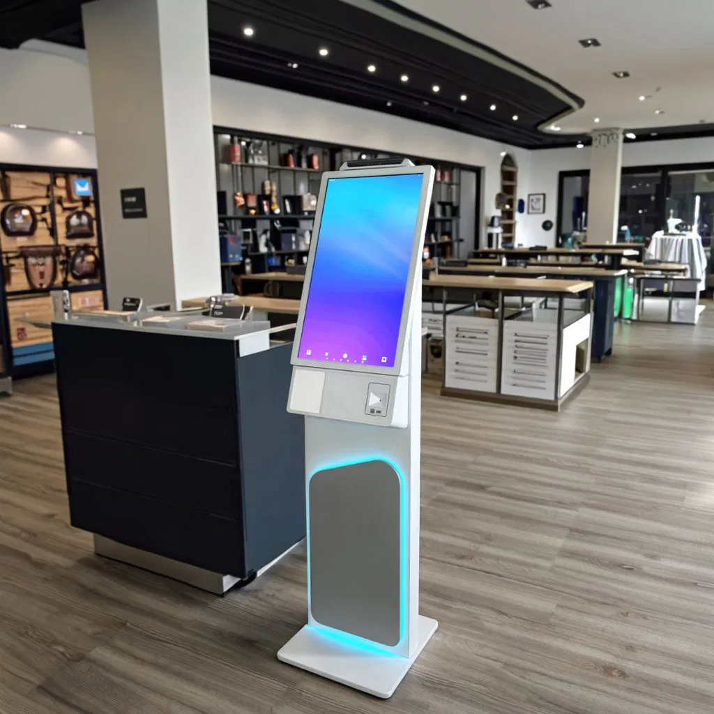 in Stock 27 Inch Android Self Service Kiosk Built in WiFi with Camera Qr Code Printer