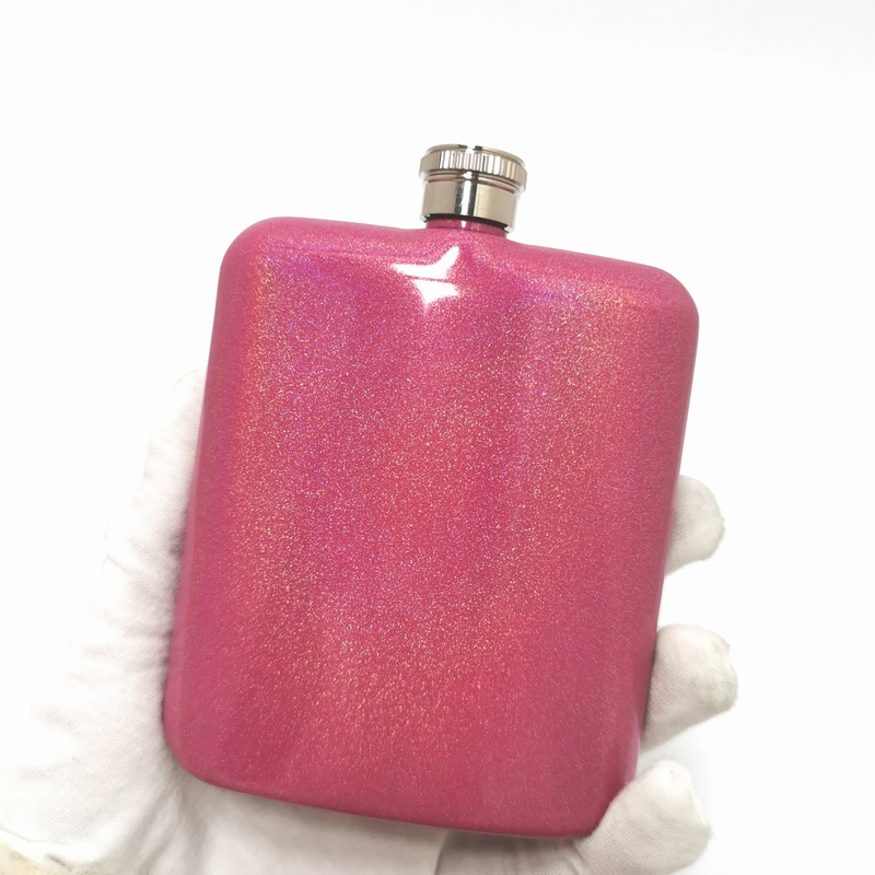 6oz Sparkling Stainless Steel Wine Whiskey Flask for Women