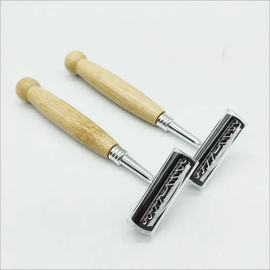 Reusable Men Skincare Grooming Eco-Friendly Bamboo Handle Stainless Razor