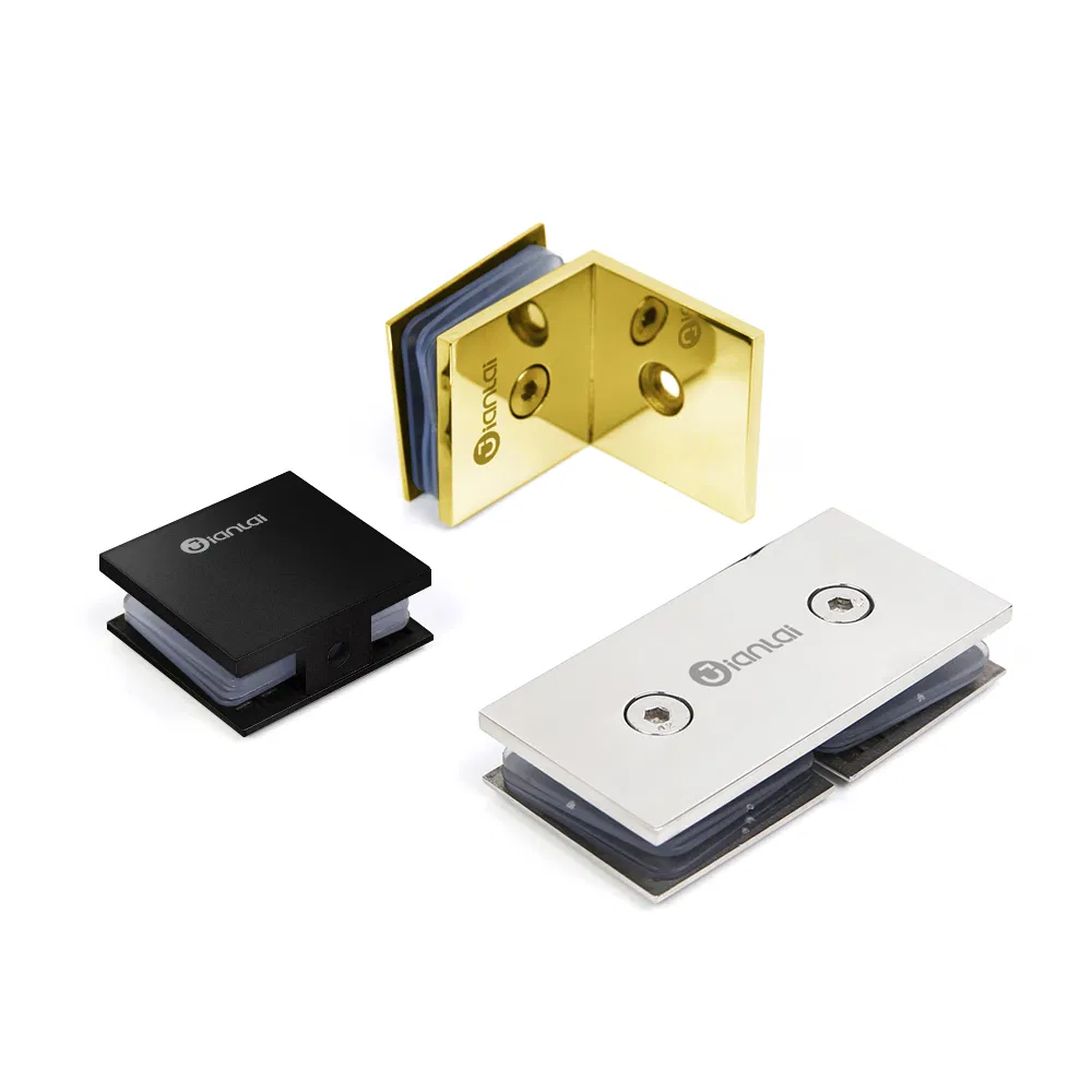 Zinc Alloy Glass Door 90 Degree Single Side Glass Clips