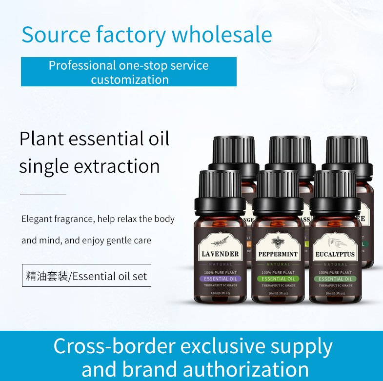 Aromatherapy Gift Set 10 Ml for Diffusers Massage Candle Aroma Body Massage Oil Natural Plant Lavender Rose Lemongrass Blend Essential Oil Gift Set