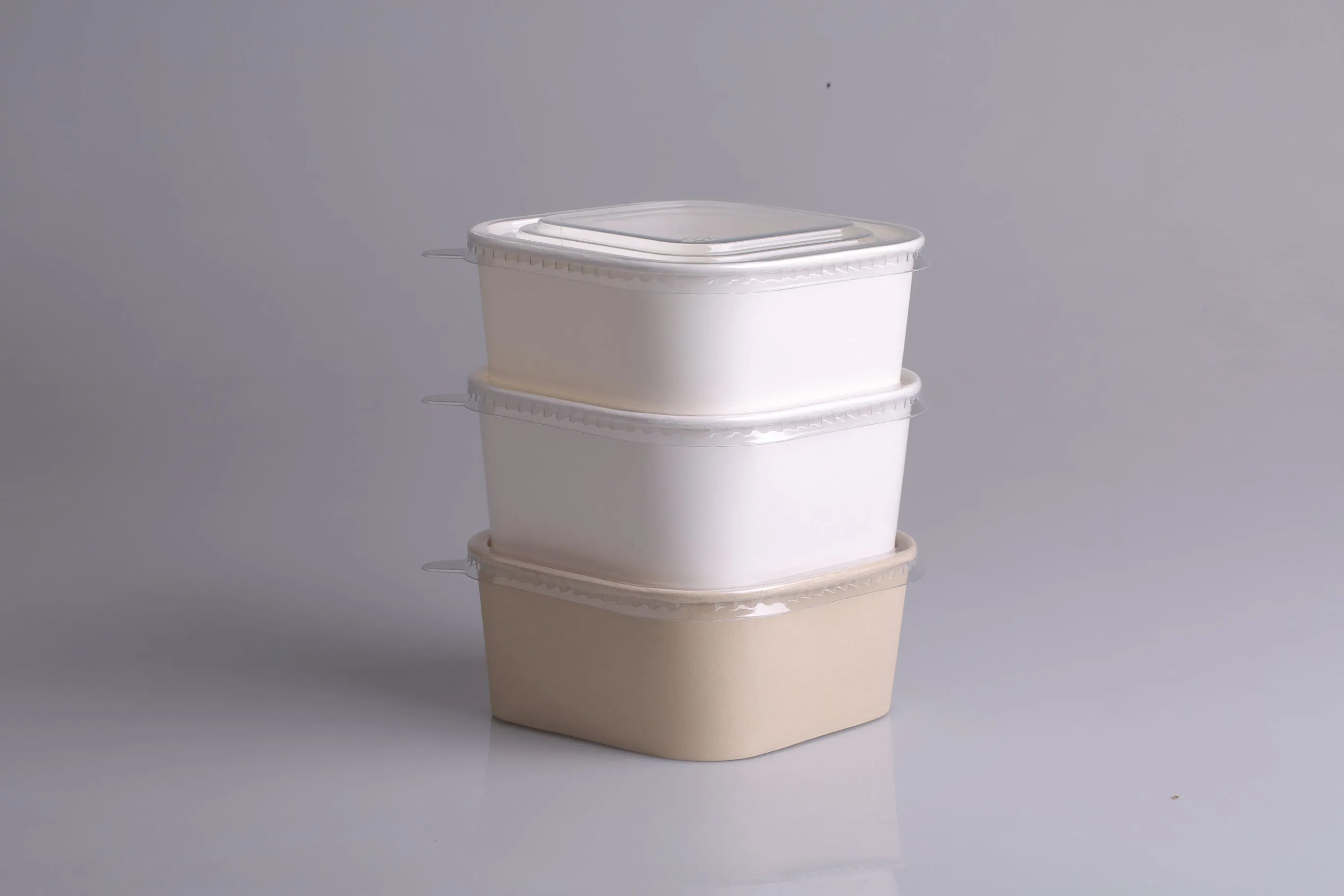 Customizable Square Paper Bowls, Eco-Friendly Disposable for Takeout Food