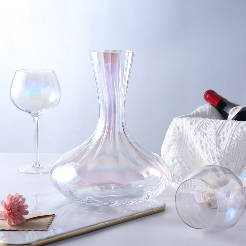 Handmade Lead-Free Transparent Crystal Glass Wine Decanter Classic Red Restaurant Use Carafe with Custom Logo Global Design