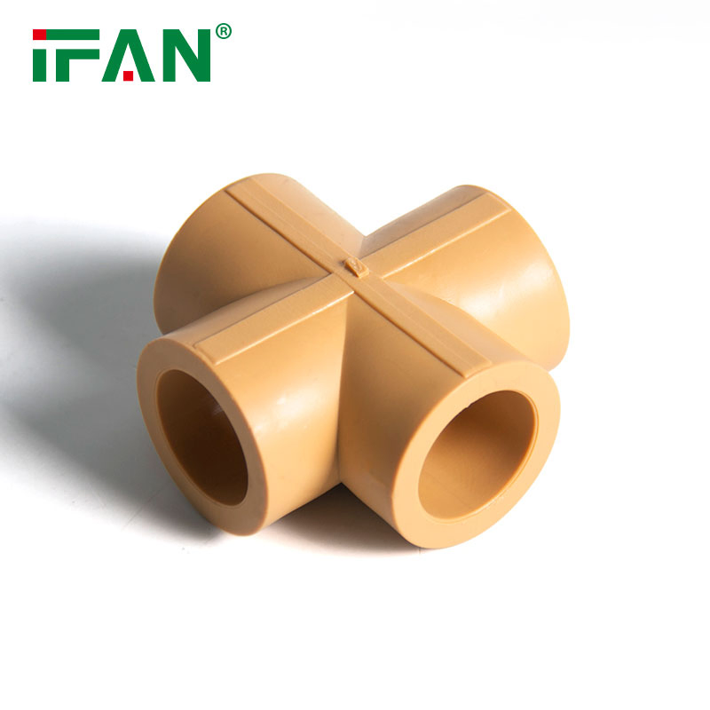Ifanplus OEM ODM PPR Pipe Fitting Pn25 Plastic PPR Fittings 20-63mm Cross Tee PPR Fittings