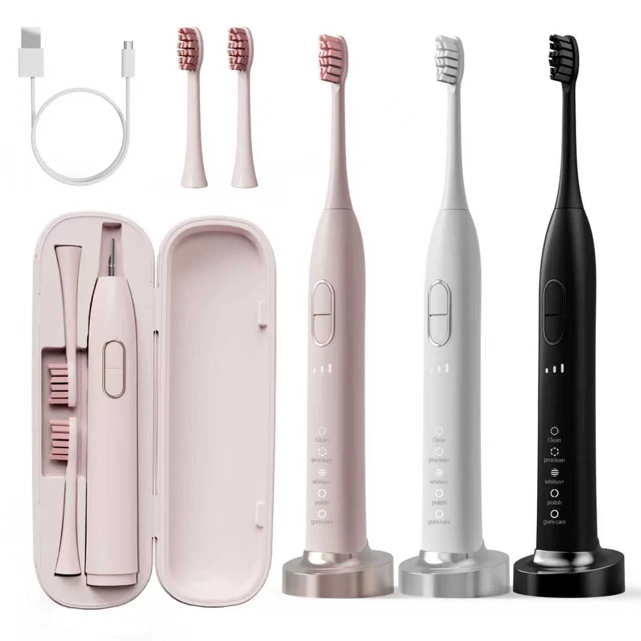 Electric Toothbrush with 15 Modes Pressure Sensor Ipx8 Travel Electric Toothbrush