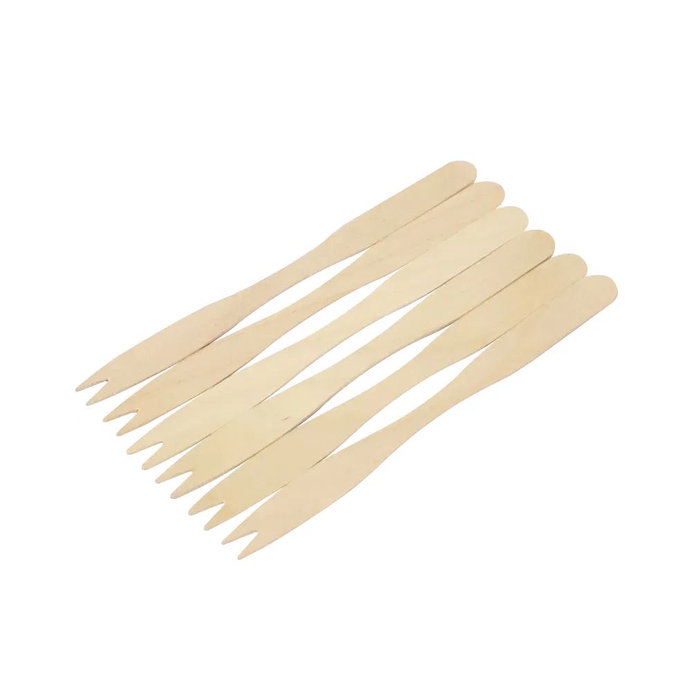 Disposable Eco Friendly Compostable Dessert 120mm Wooden Fork for Fruit