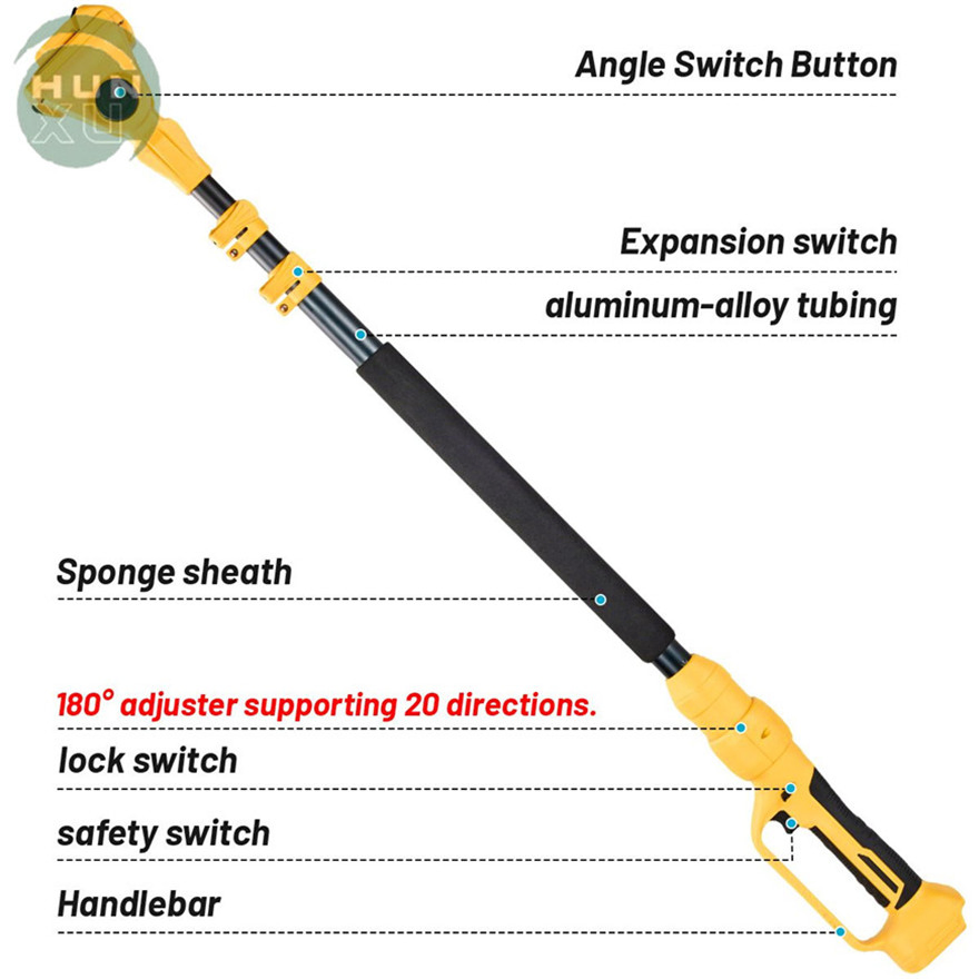 2.1m Extendable Outdoor Garden Tool Set with 8-Inch Chainsaw & Electric Pruner