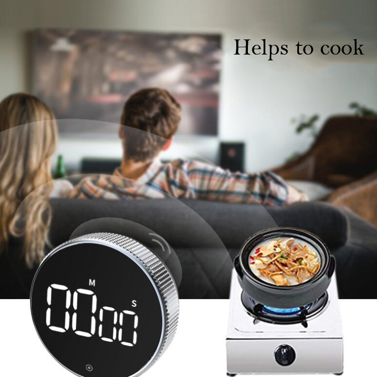 Digital Kitchen Timer, Multi-Functional LED Display Magnetic Countdown Countup Timer