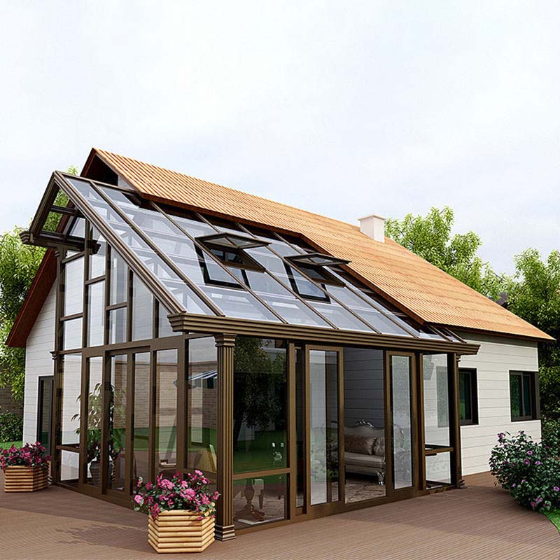 Customized Thermal Break Sunroom Aluminium Prefabricated Container Sunrooms Glass Houses