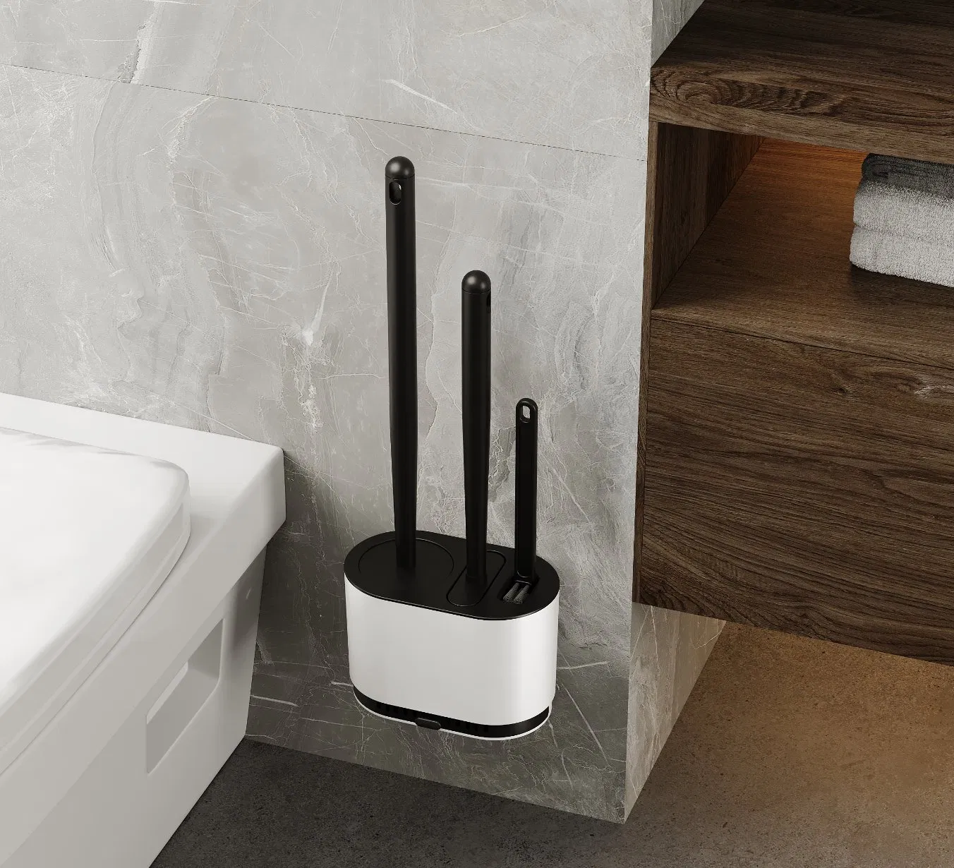 Набор ёршиков для унитаза с держателем, TPR, длинная ручка