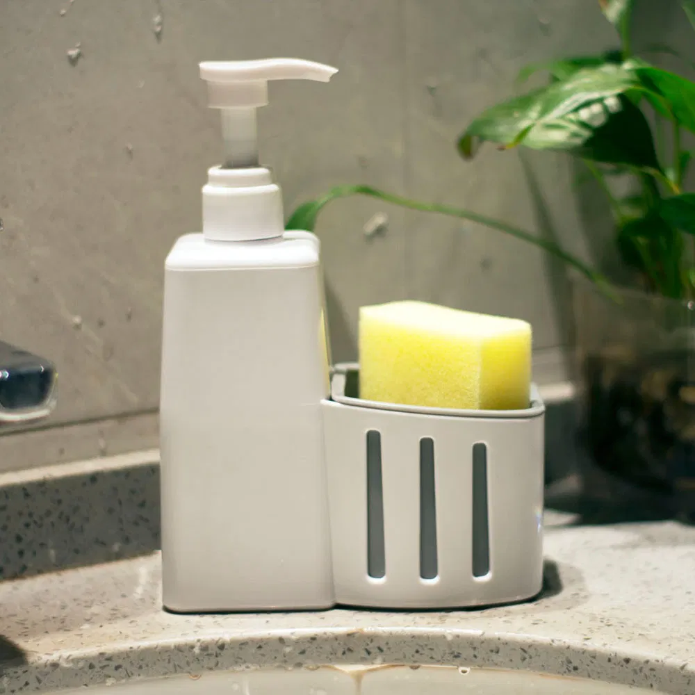 Plastic Hand Dish Soap Dispenser with Sponge Holder