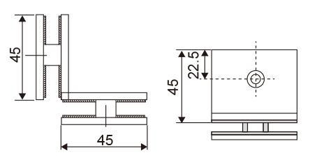 Bathroom Shower Enclosure Hardware Patch Fitting Heavy Duty Fixed-Panel Glass-to-Glass Clamp