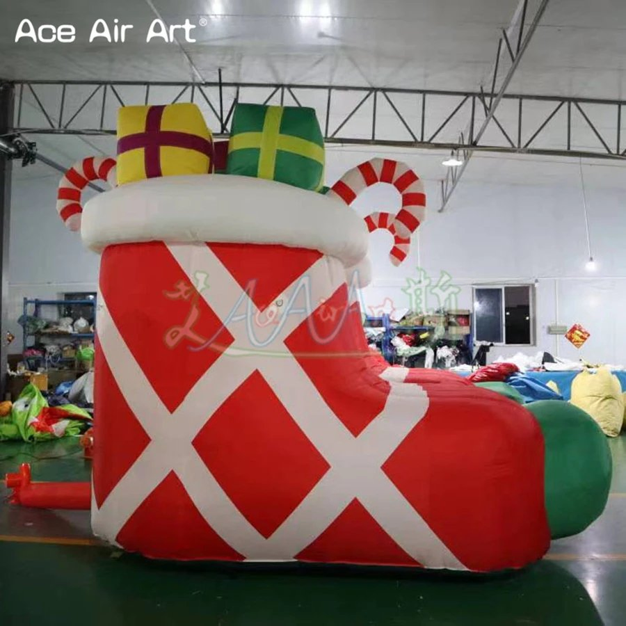 3mh Inflatable Christmas Boots Santa Claus Shoes Inflatable Gifts Stockings Christmas Decorations