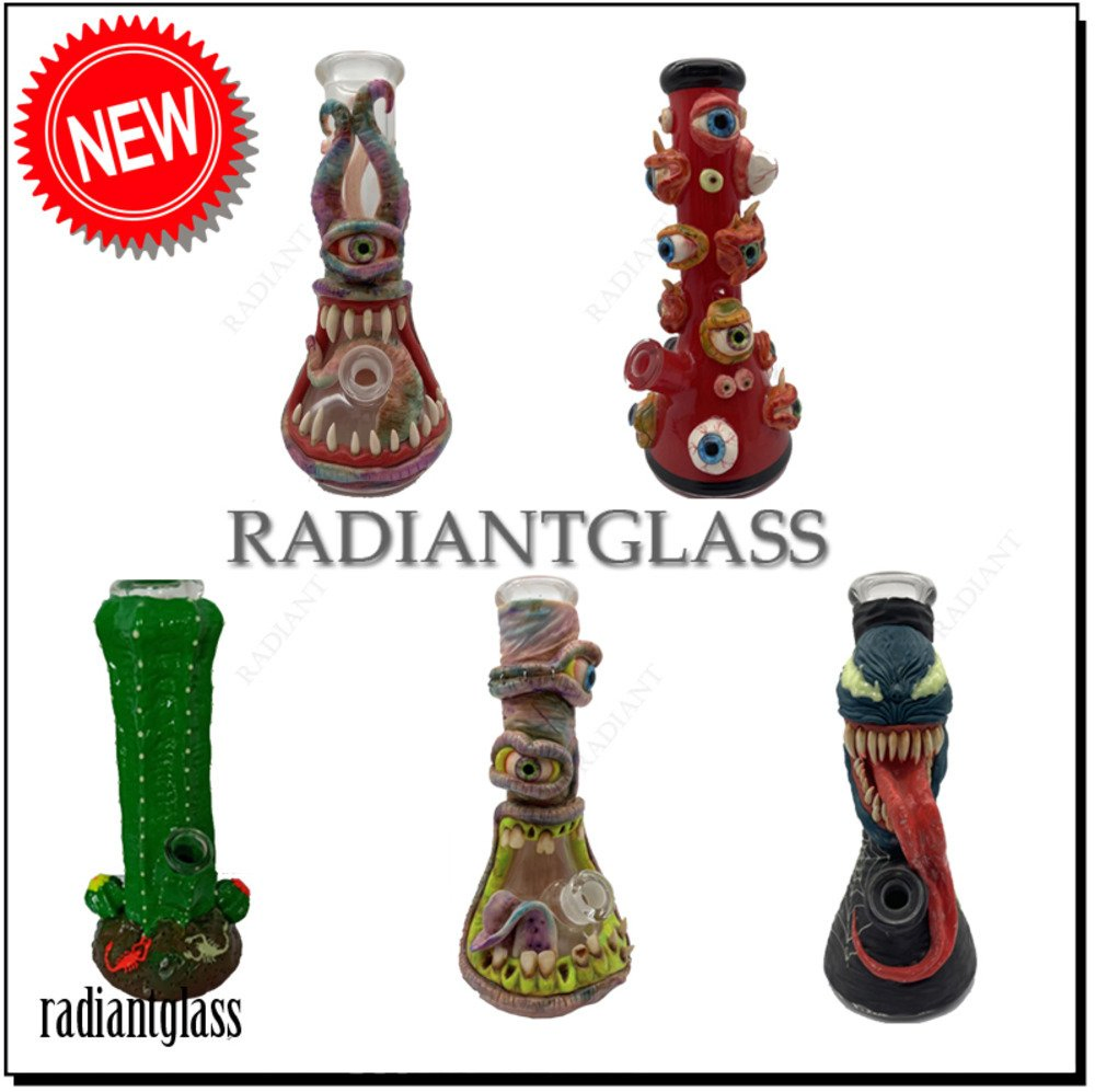 3 Devil Eye Beaker Style Hookahs Glass Smoking Water Pipe