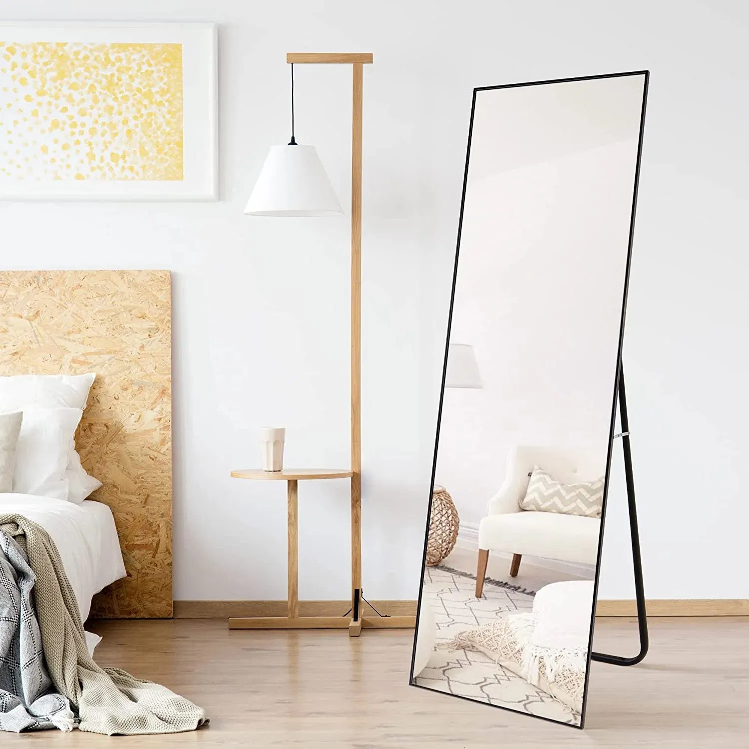 Home Decor Wholesale Factory Jinghu Bathroom Living Room Wall Furniture Metal Framed Floor Standing Full-Length Mirror