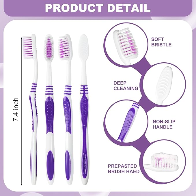 Travel-Friendly Prepasted Toothbrushes Individually Wrapped for Fresh Breath