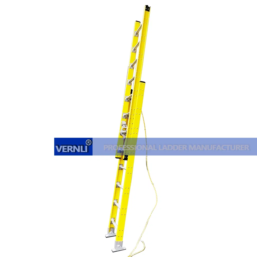 Heavy Duty Wall Support Fiberglass Extension Ladder / 2-Section Fiber Glass Ladder