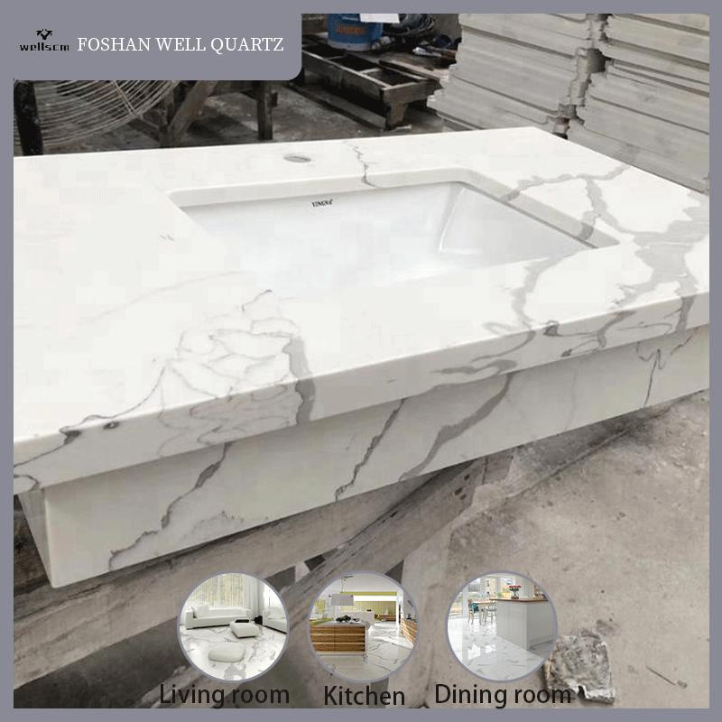 China Supplier CE New Quartz Stone Solid Surface Quartz for Kitchen Countertop or Bar Counter High Quality Building Quartz Material Mesa De Cuarzo Quartz