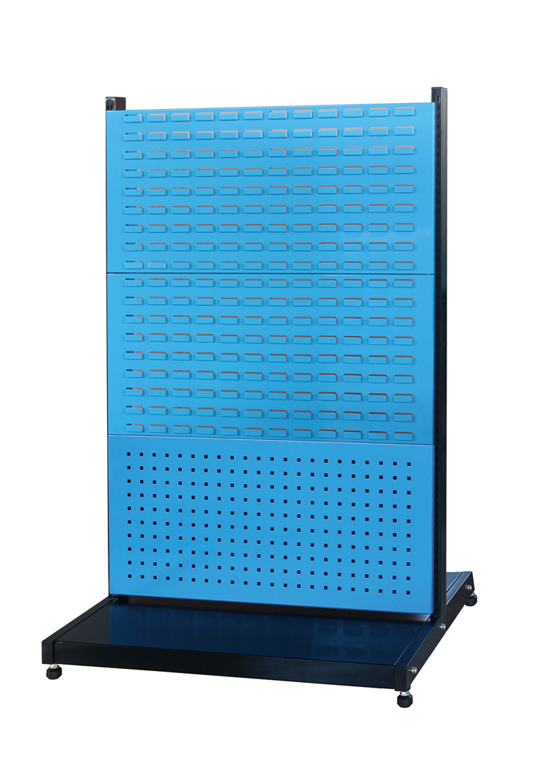 Medium Duty Garage Double Side Shelf with 6 Panels in Blue Color