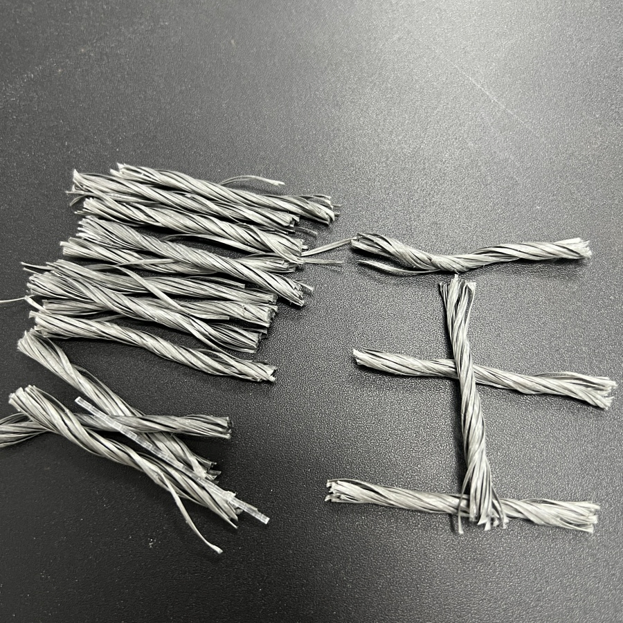 Grey PP Macro Twist Hybrid Fiber for Industrial and Residential Floors