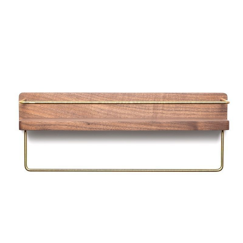 Двухуровневая деревянная полка для косметики в ванную