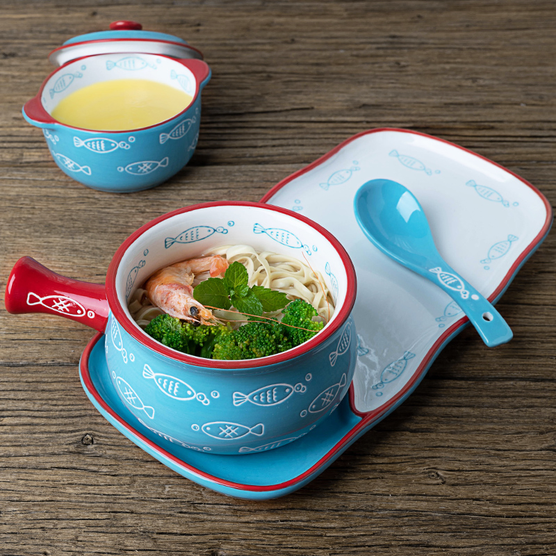 Ceramic Cereal Breakfast Dessert Bowl Onion Soup Bowls with Handles