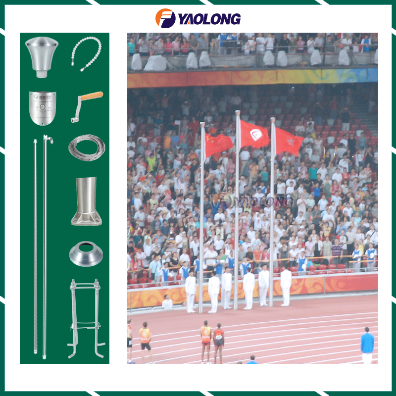 Sturdy 316L Remote Control Stainless Steel Flagpole for Medal Award