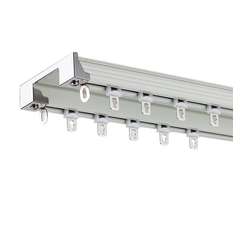 Manufacture Custom Size Ceiling Aluminium Alloy Double Layer Curtain Track Rail