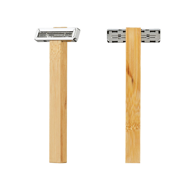 Zero-Plastic, Biodegradable Hotel Wooden Razor, 3-Blade Bamboo Razor