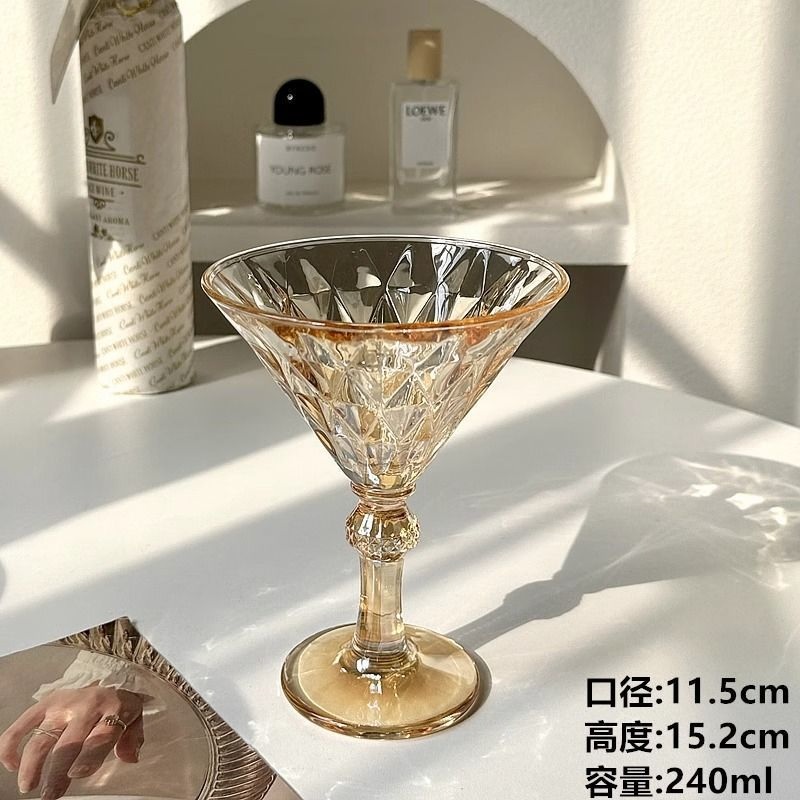 Embossed Tall Ice Cream Yogurt Dessert Creative Coffee Glass Cup