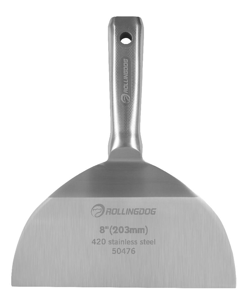 Rolingdog-Elite 50476 Stainless Steel 8 Inch Putty Knife Flexible All-Metal Mirror Polished