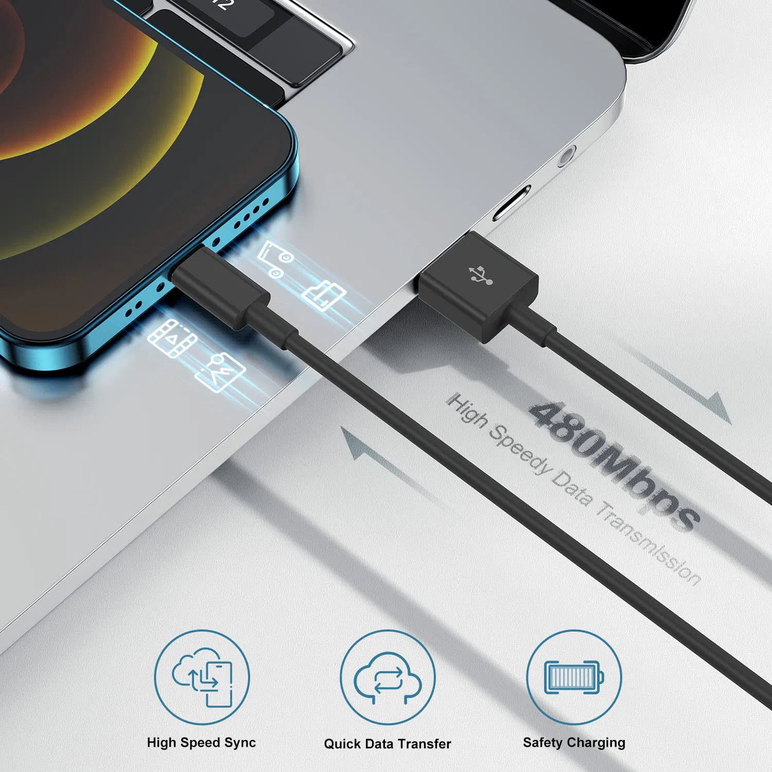 Оригинальный кабель Lightning 1м, 2м, 3м для iPhone