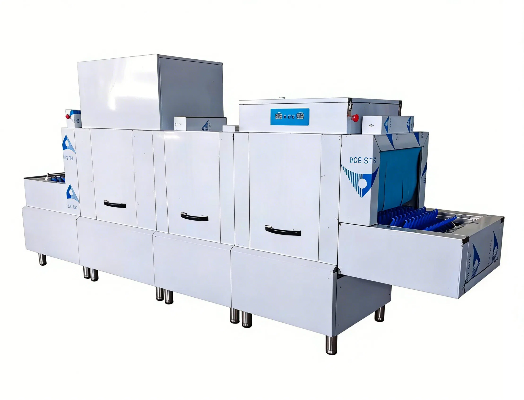 Restaurant Hotel Equipment Commercial Automatic Conveyor Channel Dishwasher for Racks with Dryer