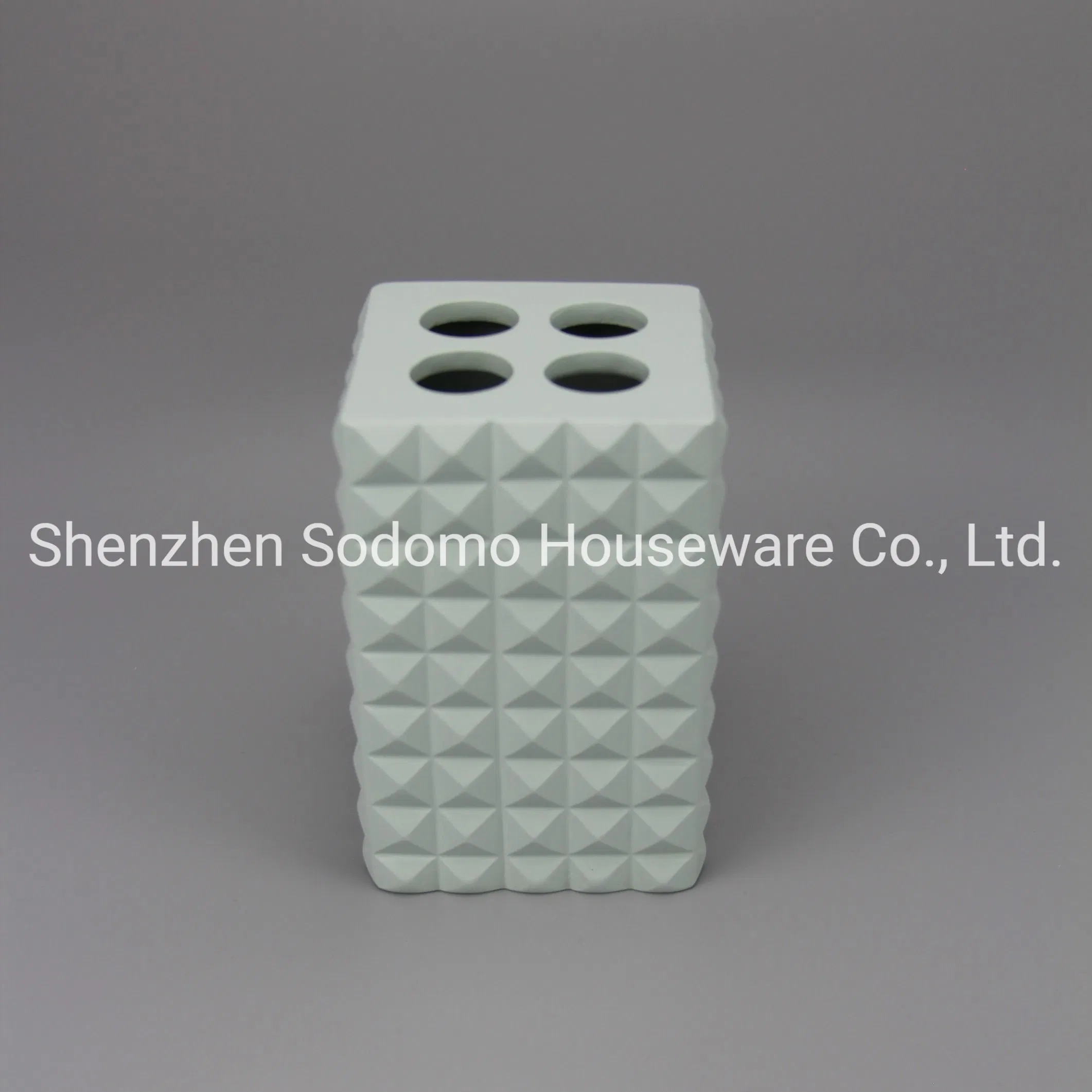 Modern Design Top Selling Polyresin Bathroom Toothbrush Holder (BP1422-CDE)