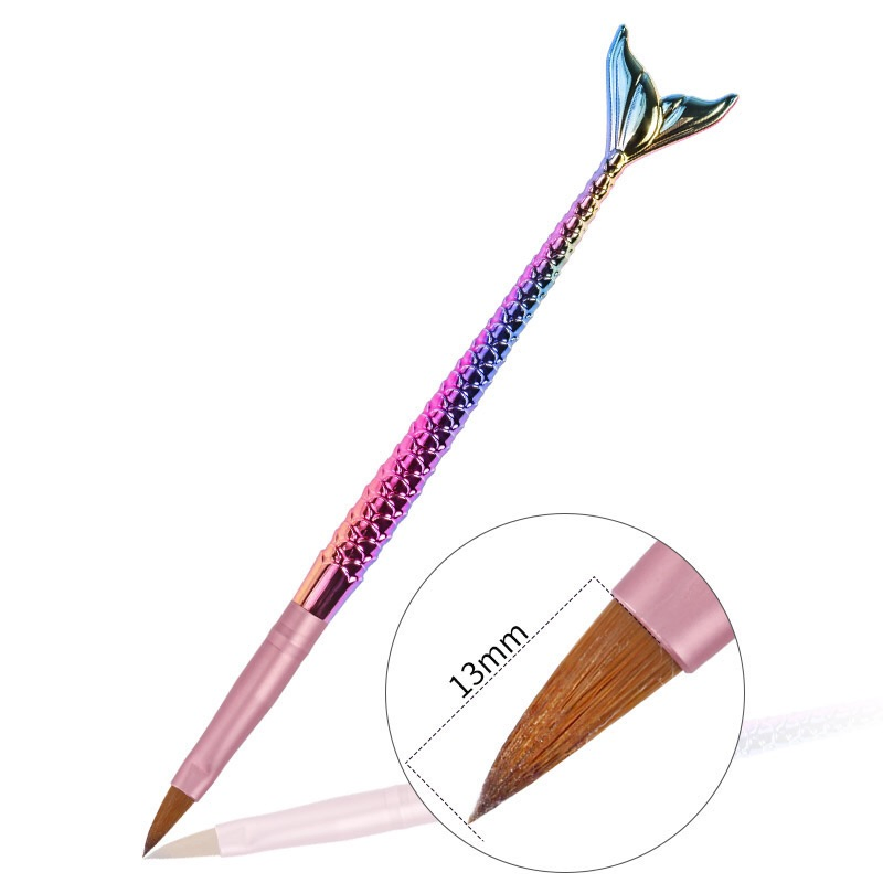 Nail Art Tools Mermaid Fish Shape Painting Drawing Gradient Nail Brush